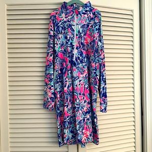 NWOT Lily Pulitzer skipper style long sleeve half zip athletic dress girls XL